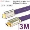 Cáp HDMI 4K 60Hz Ultra flat 21Gbps siêu chống nhiễu Moshou L1800 3M 8M 12M 13M