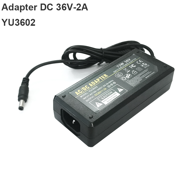 Nguồn DC 36V-2A/72W | Adapter AC/DC 36V-2A YU3602 chân cắm đầu ra tròn 5.5x2.5mm