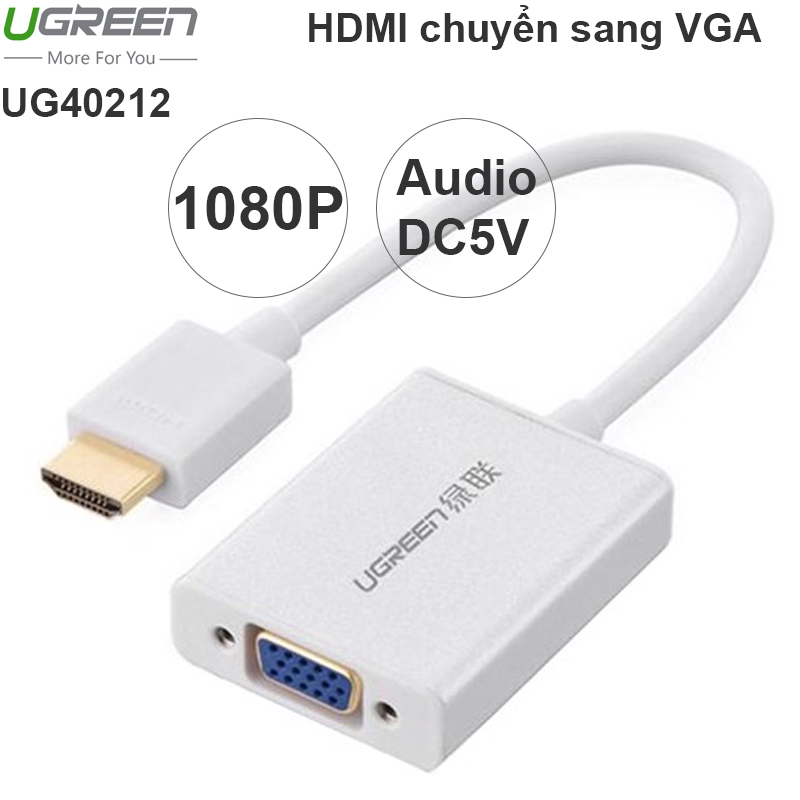 HDMI sang VGA Audio Ugreen 40212 có hỗ trợ cấp nguồn