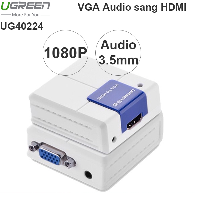 Bộ chuyển VGA Audio 3.5mm sang HDMI 1080P UGREEN 40224