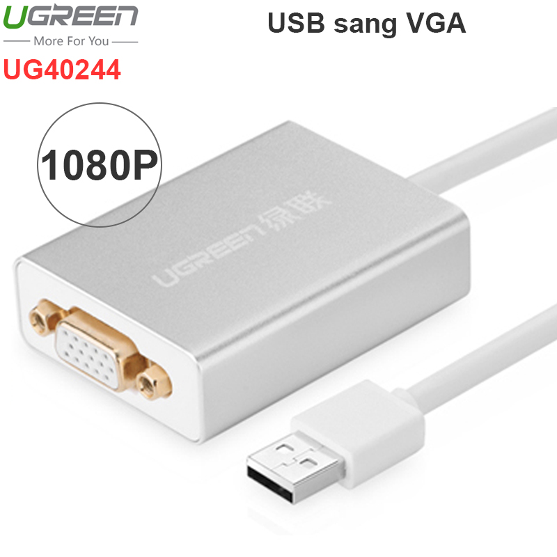 USB 2.0 to VGA Ugreen 40244 hỗ trợ HD1080P