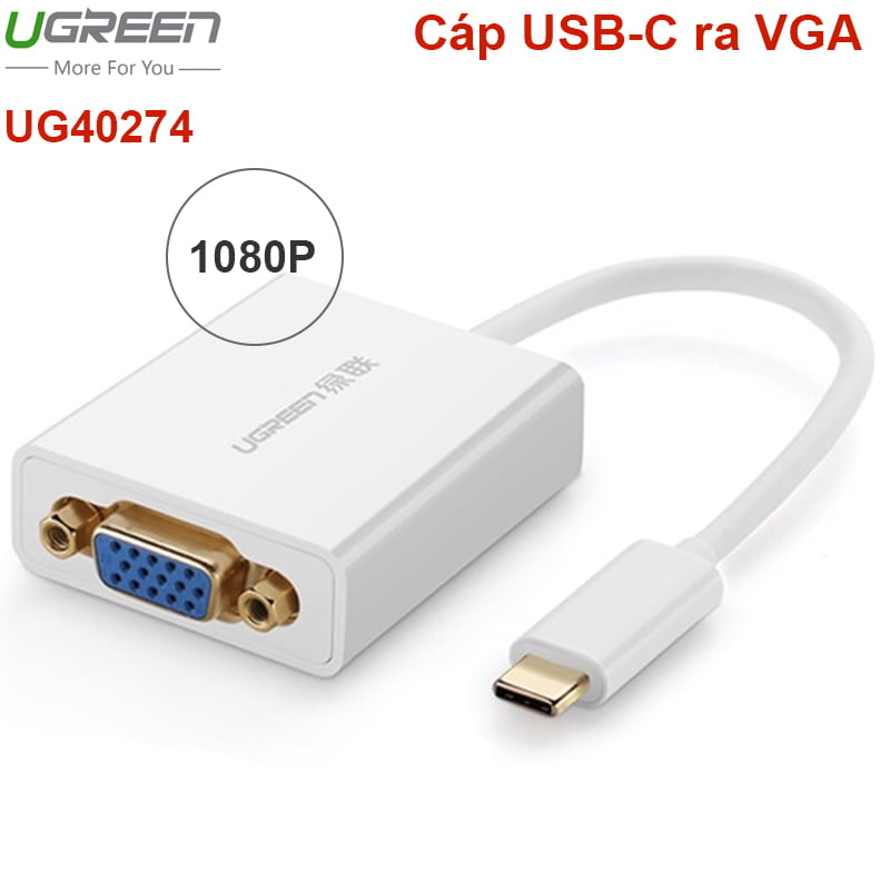 USB-C ra VGA 1080P 15Cm Ugreen 40274