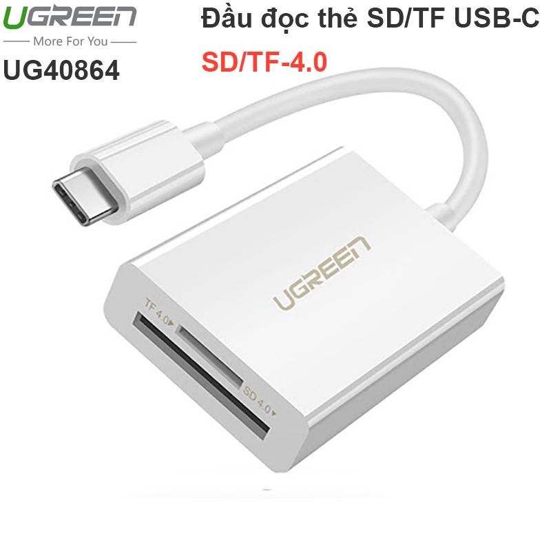 Đầu đọc thẻ nhớ Micro SD TF SD 4.0 tốc độ cao USB type-C UGREEN 40864