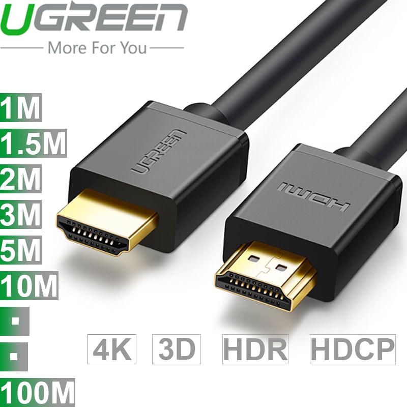 Cáp HDMI UGREEN hỗ trợ full HD 1080P 4K 2K 30hz 1 mét đến 100 mét