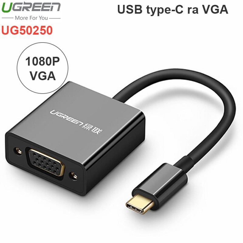 USB-C ra VGA 1080P 15Cm Ugreen 50250