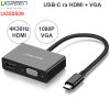 USB type-C to HDMI VGA 15Cm hỗ trợ 1080P 4K30Hz UGREEN 50509