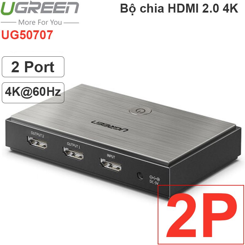  Bộ chia HDMI 2.0 1 ra 2 4K60Hz UGREEN 50707 