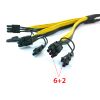 Cáp chia nguồn Molex 6PIN ra 3 8PIN 6+2 30Cm 16/16AWG