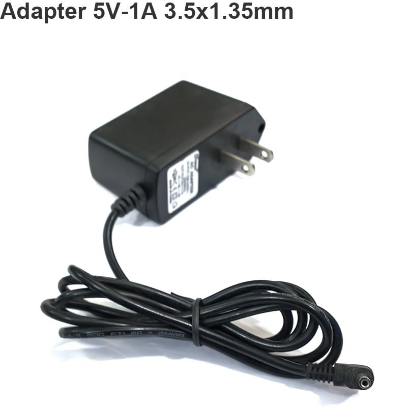 Cục sạc adapter ra 5V 1A chân cắm nguồn 3.5x1.35mm đầu bẻ góc