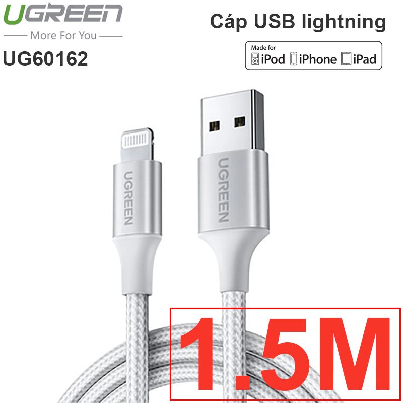  Cáp USB lightning MFI - Cáp sạc iPhone iPad iPod Ugreen 0.5M 1M 1.5M 2M 