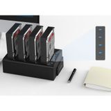  HDD Docking 4 Bay Orico 6648US3-C có chức năng nhân bản ổ cứng 