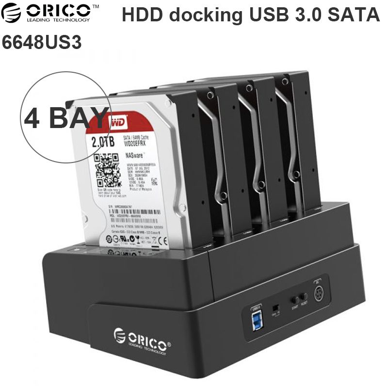  HDD Docking 4 Bay Orico 6648US3-C có chức năng nhân bản ổ cứng 