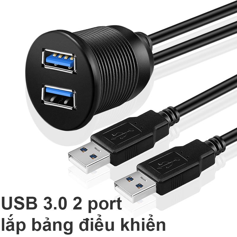 Cáp nối dài USB 3.0 1 mét lắp bảng điều khiển 2 cổng - USB 3.0 Flush Mount Cable Dual port