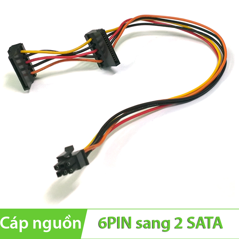 Cáp nguồn Molex 6pin mini ra 2 Sata cho máy PC đồng bộ Dell 3653 3650 3655.v.v.