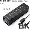 Bộ chia USB 3.0 7 cổng nguồn ngoài 12V vỏ nhôm orico A3H7