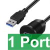 Cáp nối dài USB 3.0 Audio 3.5mm 1 mét lắp bảng điều khiển 1 cổng - USB 3.0 Flush Mount Cable 1 port with Audio 3.5mm female