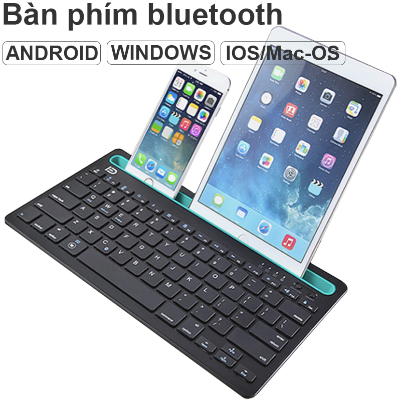 Bàn phím Bluetooth cho Tab - Smartphone - Máy tính Fude IK3380 - Kết nối 2 thiết bị Blueooth