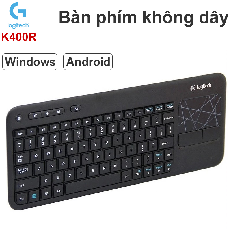 Bàn phím không dây kèm di chuột touchpad Logitech K400R