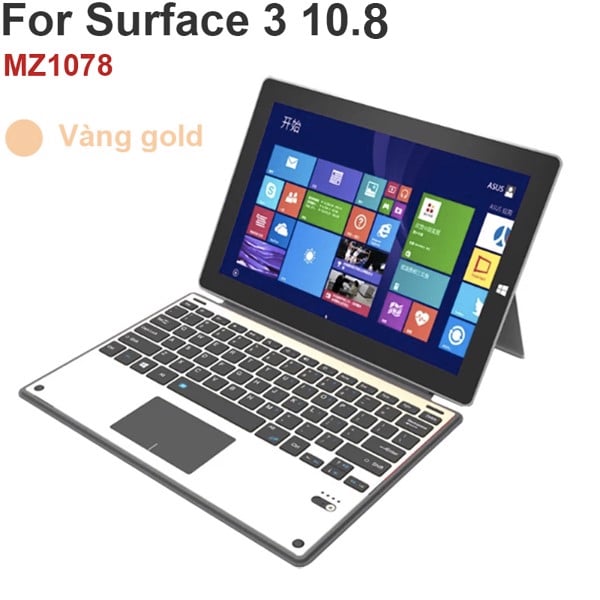 Bàn phím bluetooth cho Surface 3 10.8 mặt nhôm vàng MZ1078