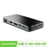  Chuyển đổi USB-C ra Display port HDMI VGA 1080P - 2 cổng USB 3.0 1 cổng USB TYPE-C power UGREEN 40872 