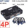 Auto KVM Switch VGA USB 4 port -chuyển mạch 4 CPU ra 1 màn hình VGA kèm cáp MT-VIKI MT-460KL