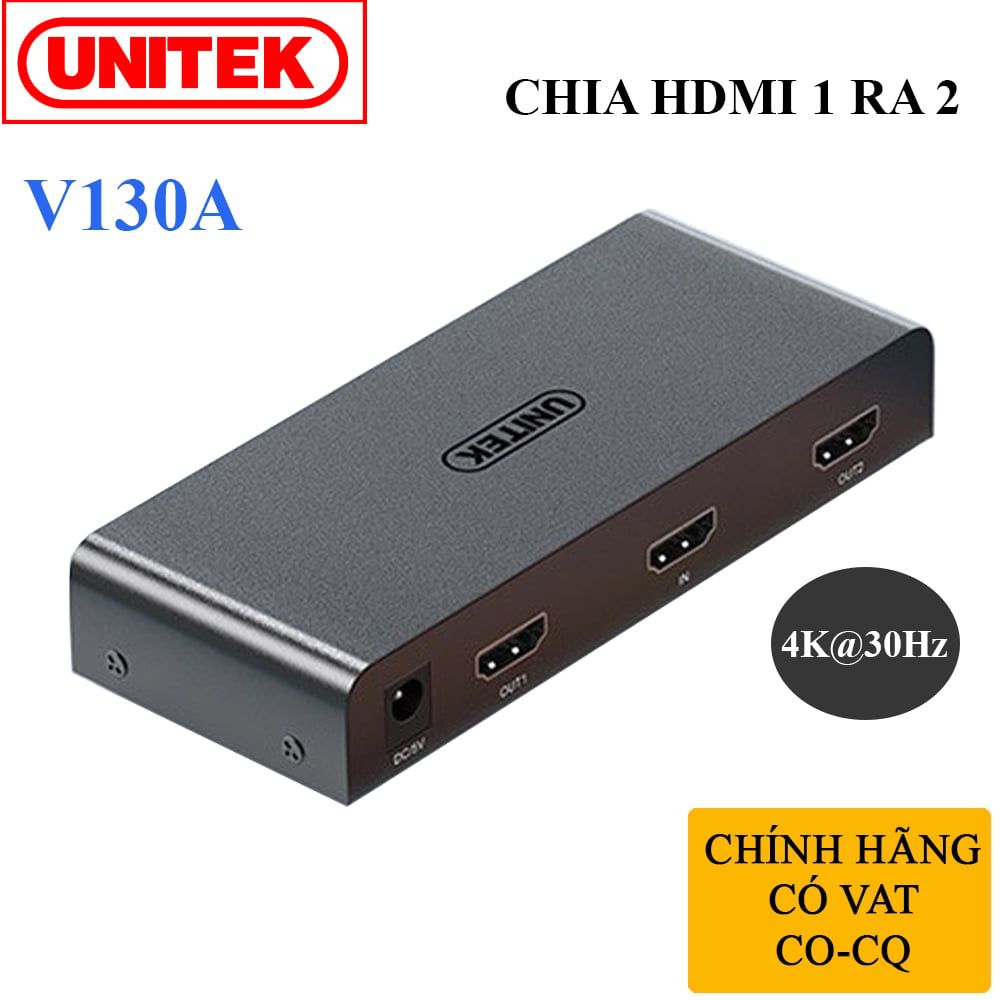 Bộ chia cổng HDMI 1 ra 2 4K2K@30Hz 3D Unitek V130A