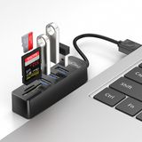  Bộ Chia USB 2.0 ra 3 Cổng USB và Đọc Thẻ Nhớ SD/TF Chính Hãng Veggieg V-C303 - Hub USB 5 trong 1 