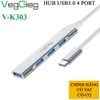 Bộ Chia USB type C ra 4 Cổng USB 3.0 Chính Hãng Veggieg V-K303