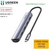  Bộ chia USB typeC ra HDMI 4K@30Hz và 4 cổng USB 3.0 chính hãng Ugreen 20197 