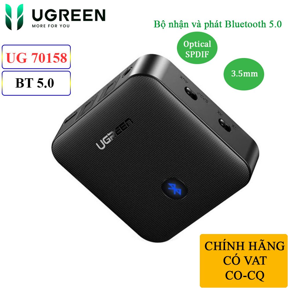 Bộ nhận và phát Bluetooth 5.0 hỗ trợ SPDIF Optical và APTX UGREEN 70158 CM144