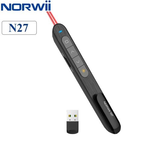 Bút trình chiếu - Bút chỉ laser Norwii N27 - laser đỏ Kết nối siêu xa 100 mét