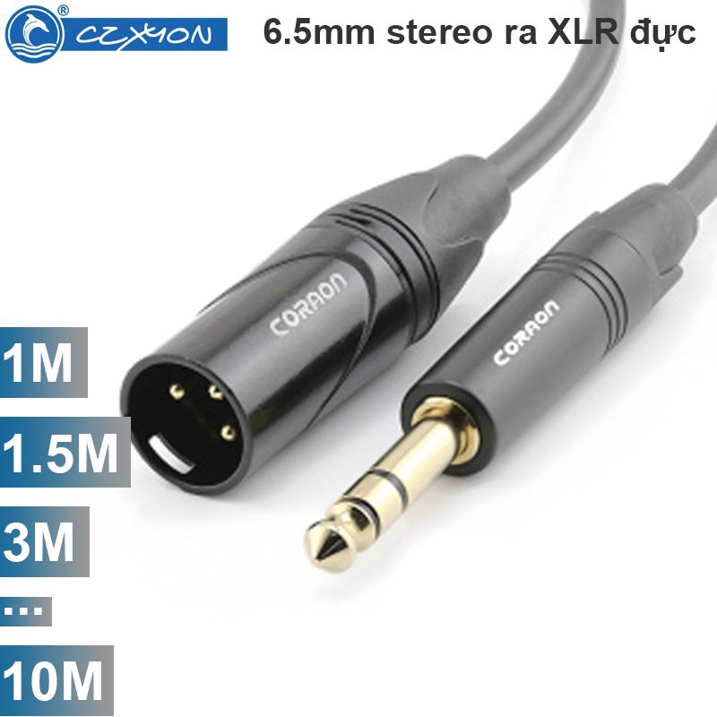 Cáp âm thanh 6.5mm stereo ra XLR cổng cái Coraon Z-NP3X-B + LC3MX-B 1M 1.5M 3M 5M 10M