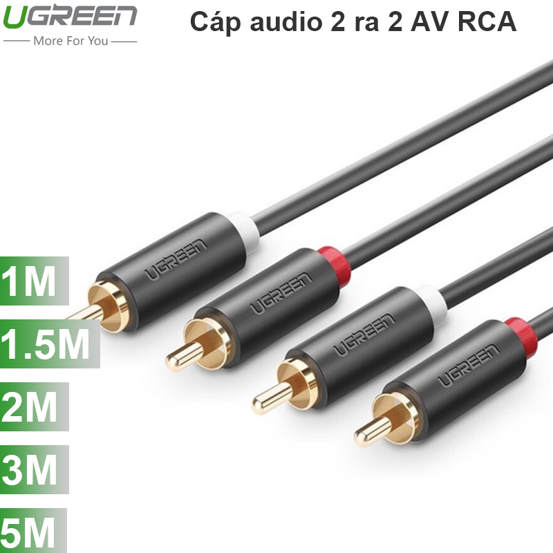 Cáp AV RCA 2 ra 2 AV RCA Ugreen 0.5M 1M 1.5M 2M 3M 5M