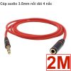 Cáp audio 3.5mm nối dài 4 nấc 2 mét 3 mét kéo dài dây tai nghe có cả microphone