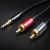 Cáp Audio 3.5mm to 2 RCA - Dây âm thanh 1 đầu 3,5mm ra 2 đầu AV hoa sen Veggieg 1M 1.5M 2M 3M 5M 10M 12M 15M