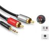 Cáp Audio 3.5mm to 2 RCA - Dây âm thanh 1 đầu 3,5mm ra 2 đầu AV hoa sen Veggieg 1M 1.5M 2M 3M 5M 10M 12M 15M