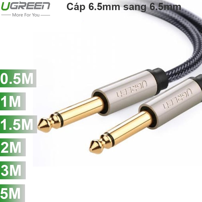 Cáp âm thanh audio 6.5mm UGREEN 1M 1.5M 2M 3M 5M