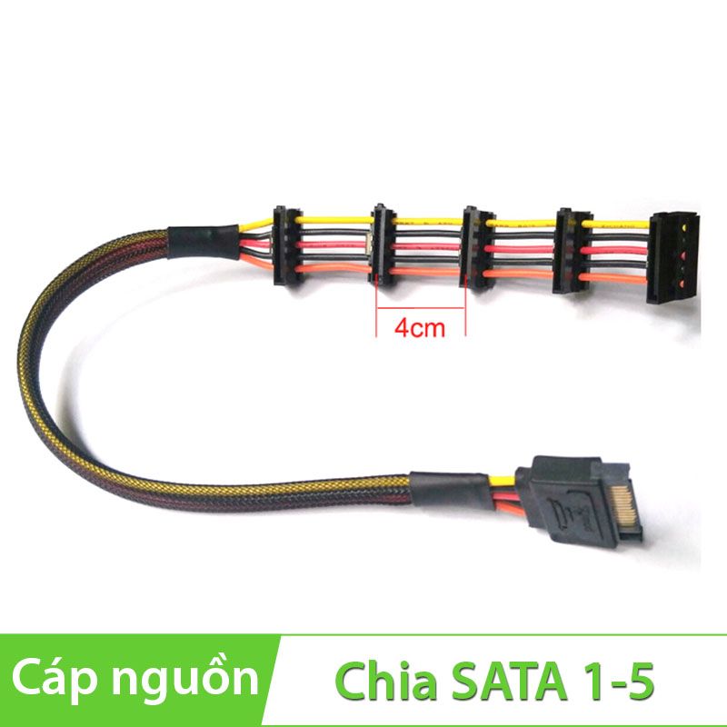 Cáp chia nguồn sata 1x5, loại 4cm