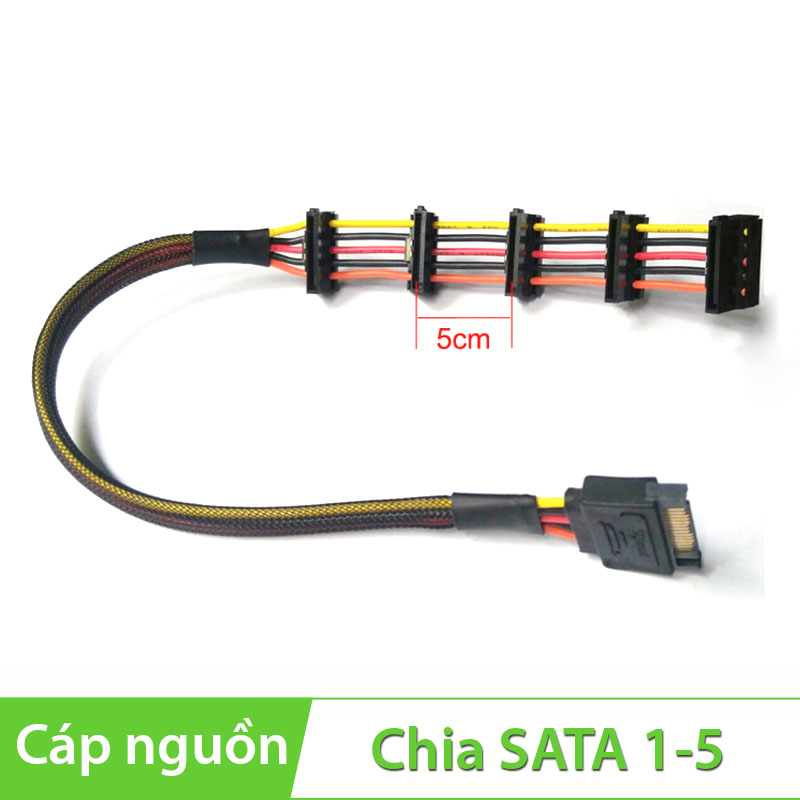 Cáp chia nguồn sata 1x5, loại 5cm