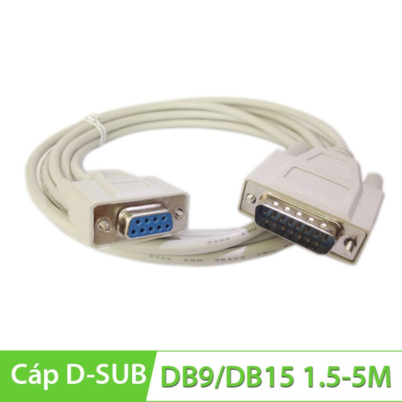 Cáp com DB9F to DB15M (Âm sang dương) 2M | 3M | 5M