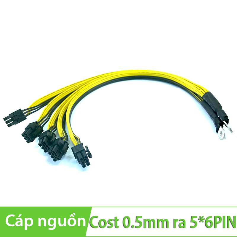 Cáp chuyển nguồn 2 đầu Cost điện ra 5 đầu 6PIN - Lấy điện từ nguồn LED ra VGA card