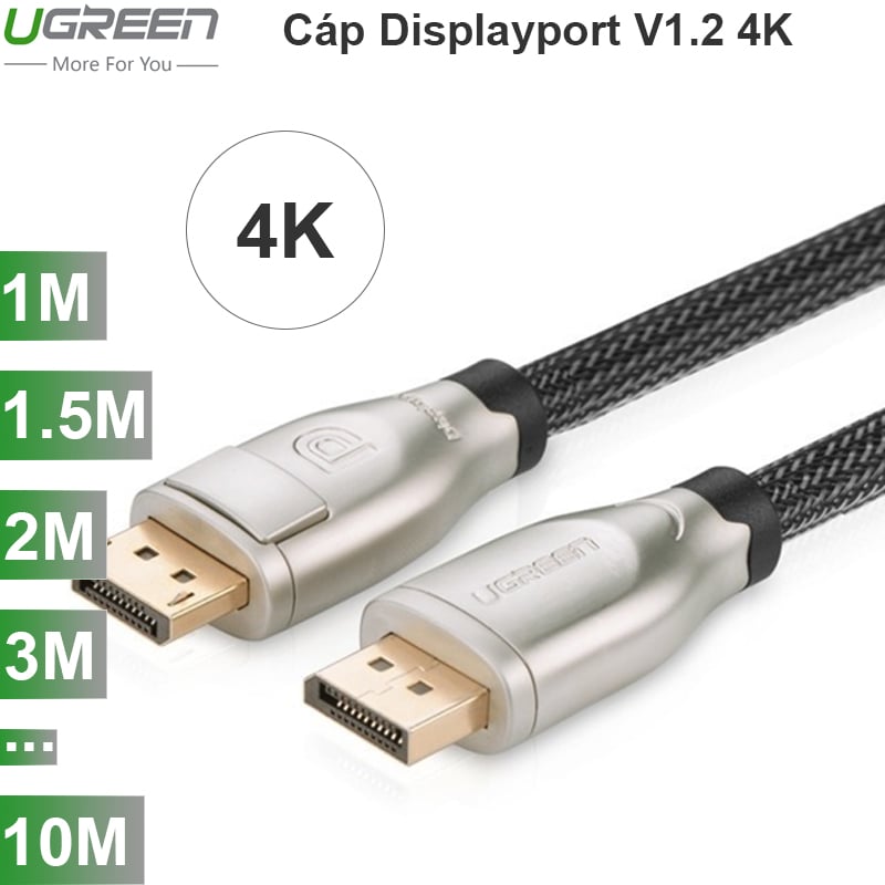 Dây cáp Displayport 4K 60Hz UGREEN 1M  1.5M  2M  3M 5M  8M  10M