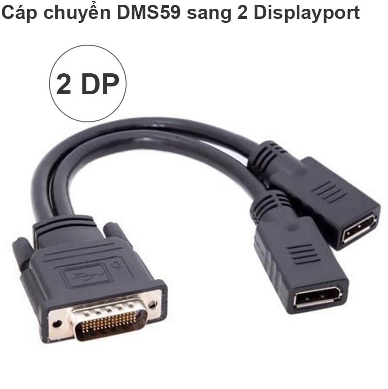 Cáp chuyển DMS 59 sang 2 cổng Displayport 21Gbps 4K60Hz