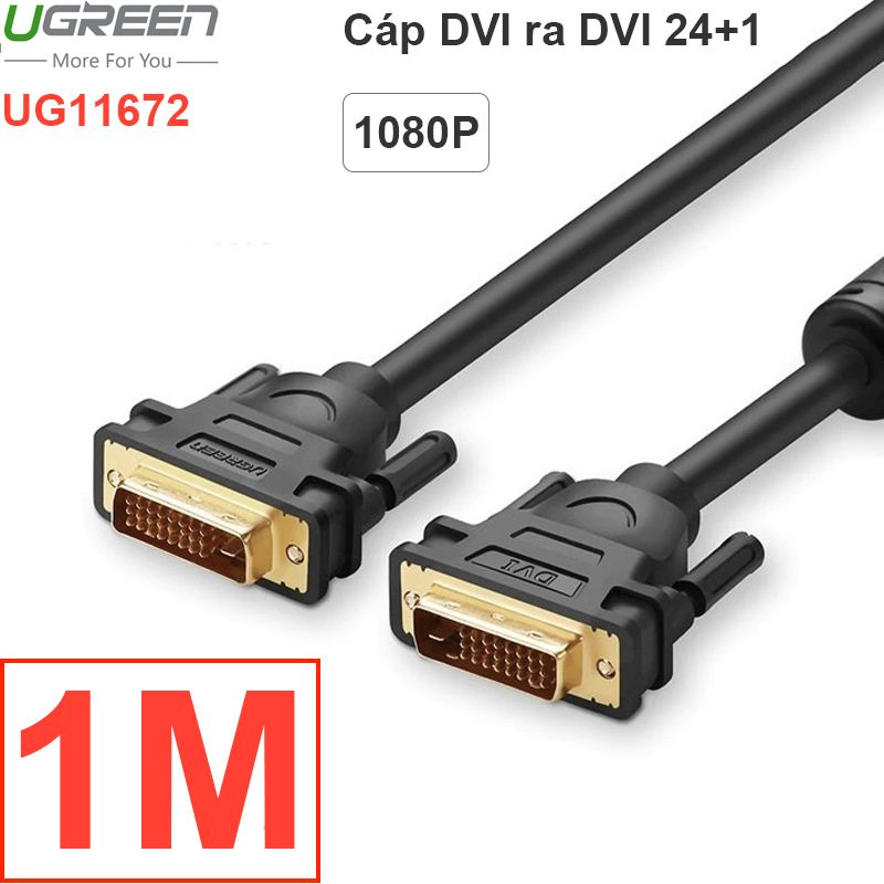  Cáp DVI 24+1 UGREEN 1M | 1.5M | 2M | 3M | 5M | 8M | 10M | 12M | 15M | 20M | 25M | 30M, chống nhiễu, Cáp DVI phụ kiện điện tử 