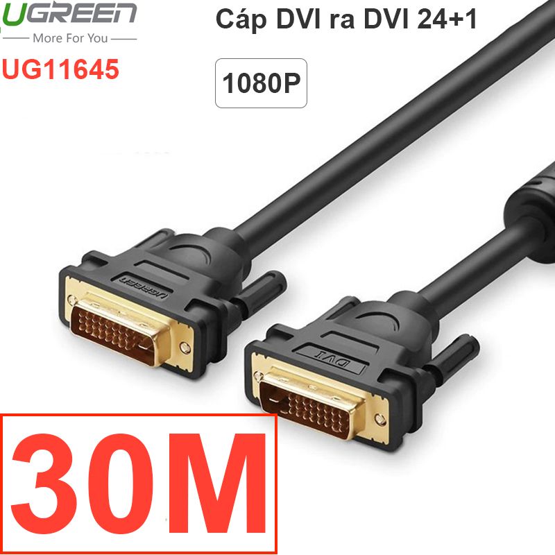  Cáp DVI 24+1 UGREEN 1M | 1.5M | 2M | 3M | 5M | 8M | 10M | 12M | 15M | 20M | 25M | 30M, chống nhiễu, Cáp DVI phụ kiện điện tử 