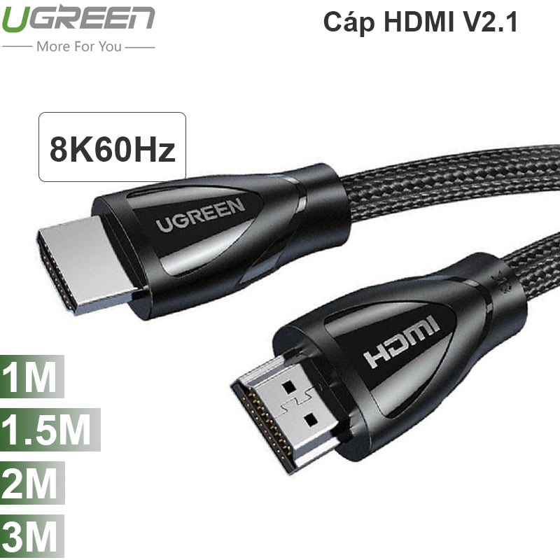 Cáp HDMI V2.1 8K@60Hz  HDR Ugreen 0.5M 1M 1.5M 2M 3M