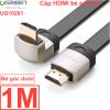 Cáp HDMI Ugreen đầu bẻ góc 90 độ (bẻ xuống) 1M 1.5M  2M  3M hỗ trợ 4K 30Hz