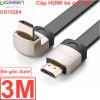 Cáp HDMI Ugreen đầu bẻ góc 90 độ (bẻ xuống) 1M 1.5M  2M  3M hỗ trợ 4K 30Hz