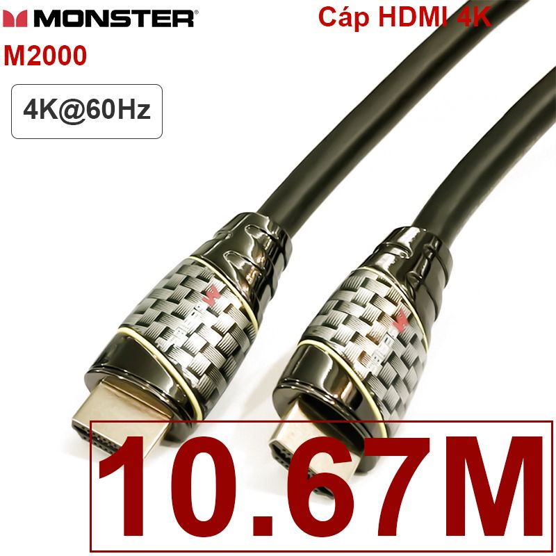  Cáp HDMI 2.0 4K60Hz Monster siêu chống nhiễu tốc độ cao 21.6Gbps 1M đến 15 mét 