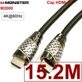  Cáp HDMI 2.0 4K60Hz Monster siêu chống nhiễu tốc độ cao 21.6Gbps 1M đến 15 mét 